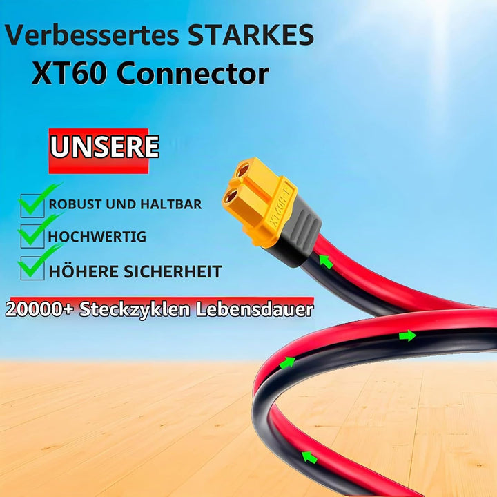 Solar auf XT60 Ladekabel 3,5m 12FT 12AWG Solarkabel 4mm2 Wasserdich Kompatibel mit Ecoflow Delta Pro