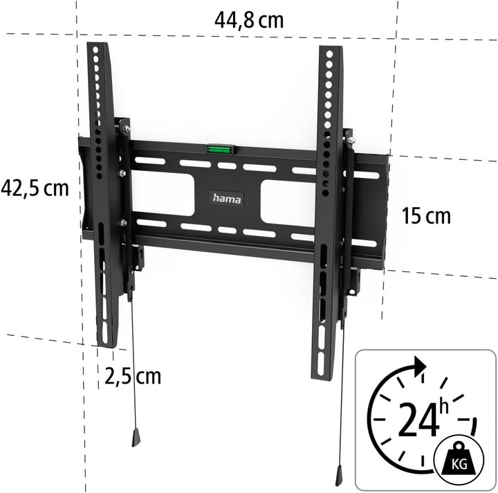 Hama TV Wandhalterung, starr, mit Diebstahlschutz (TV Wandhalterung 32-65 Zoll, VESA 100x100 bis VES