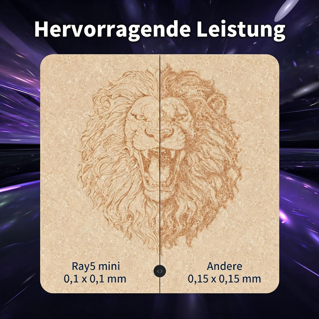 LONGER Newly upgraded Ray5 miniS 10W Laser Lasergravierer,für Holz, Metall, Acryl, Leder.12000 mm/mi