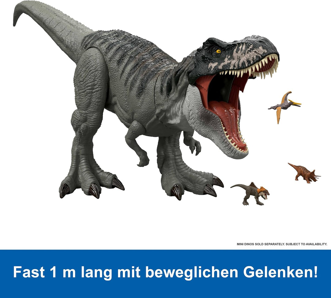 MattelJurassic World: Die Wiedergeburt Riesendino Tyrannosaurus Rex-Actionfigur, T-Rex-Dinosauriersp
