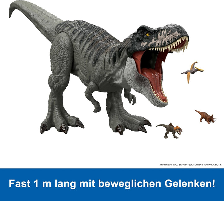 MattelJurassic World: Die Wiedergeburt Riesendino Tyrannosaurus Rex-Actionfigur, T-Rex-Dinosauriersp