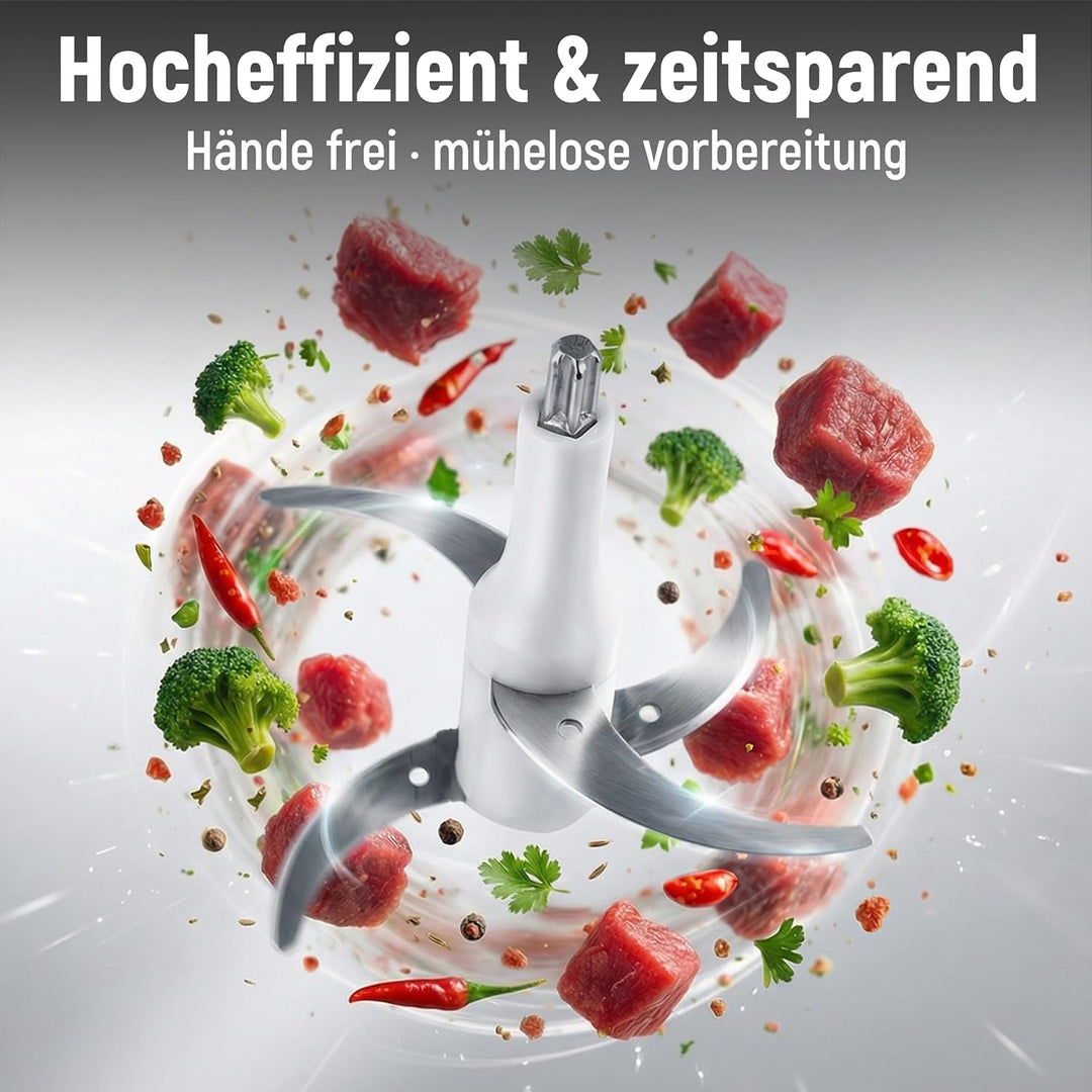 SIMPLUS Multizerkleinerer Elektrisch 1.8L Glas, 420 Edelstahl 4 Klingen, 2 Geschwindigkeiten, 6 Seku