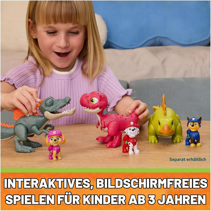 PAW PATROL: Der Dino Film, Roaring Pups, Marshall &amp; Rhabarber Dino-Figur, der durch Bewegung mit rea