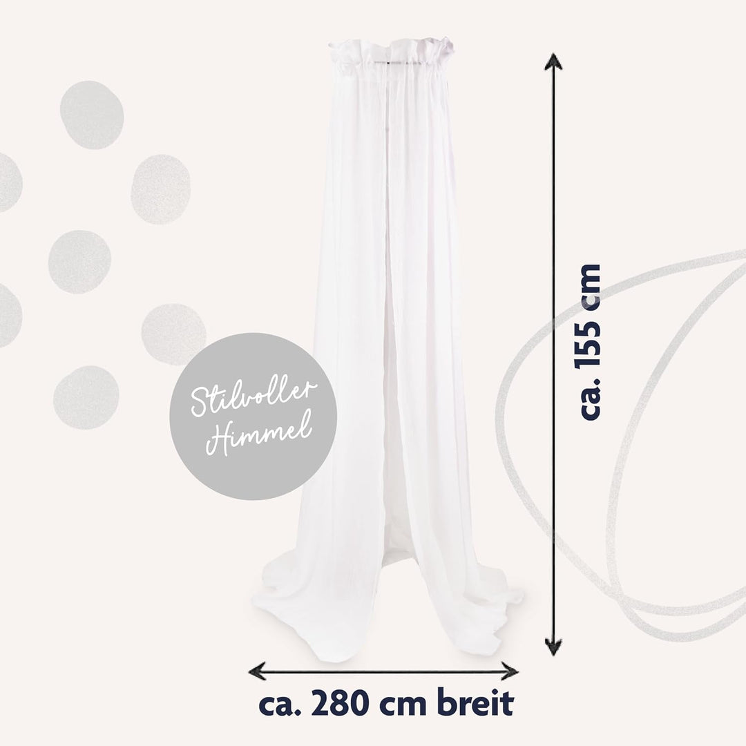 Julius Zöllner Betthimmel aus Voile – für Babybett & Kinderbett – Kinderzimmer Deko – Ivory, Ivory