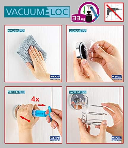 WENKO,Vacuum-Loc Seifenablage Milazzo - Befestigen ohne Bohren, Stahl, Chrom