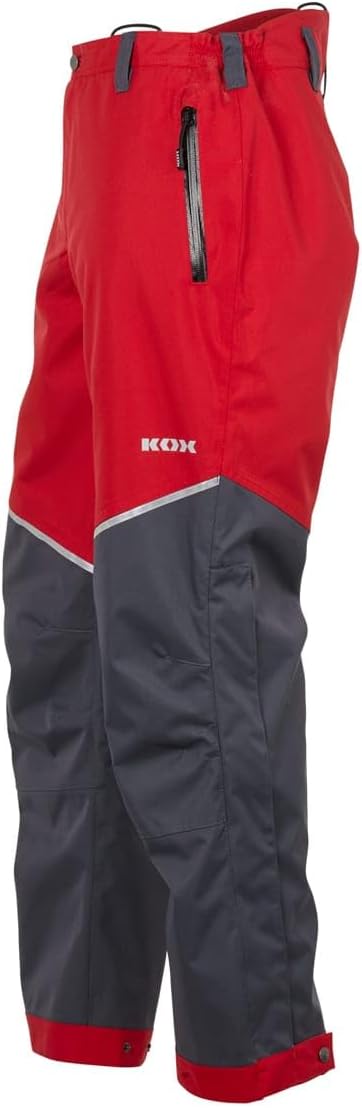 KOX Regenhose wasserdicht/Outdoorhose Aquatex 2.0 Rot/Grau, L