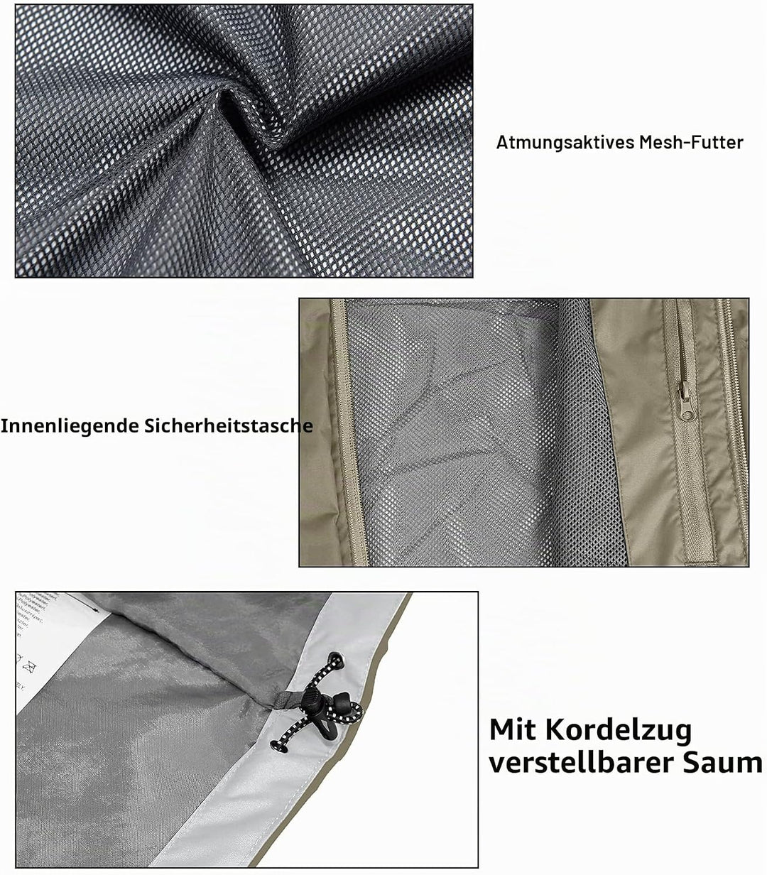 Little Donkey Andy Damen wasserdichte Regenjacke Leichte atmungsaktivem Regenjacke für Outdoor-Windb