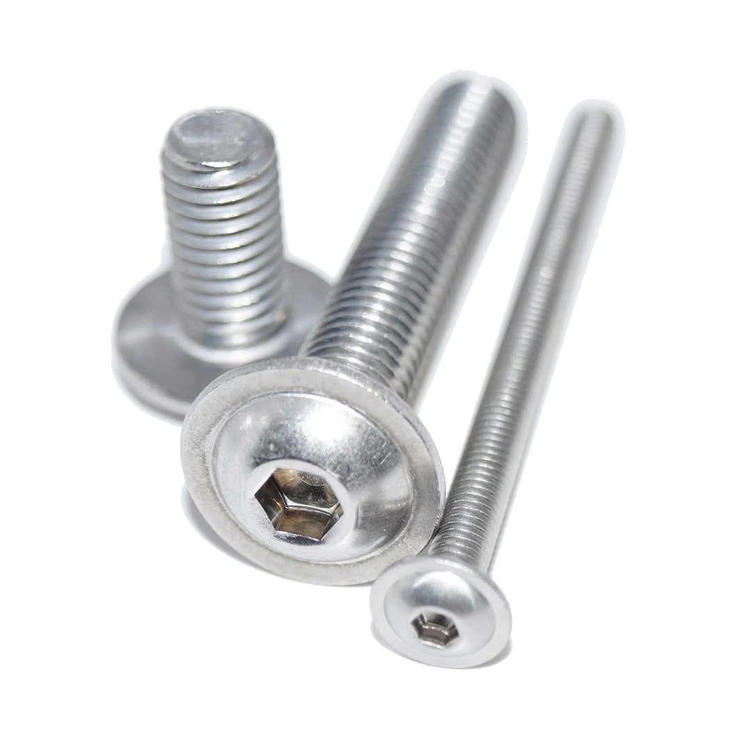 Flachrundkopfschrauben mit Innensechskant mit Flansch M4X55 25 Stück ISO 7380-2 A2 Edelstahl rostfre