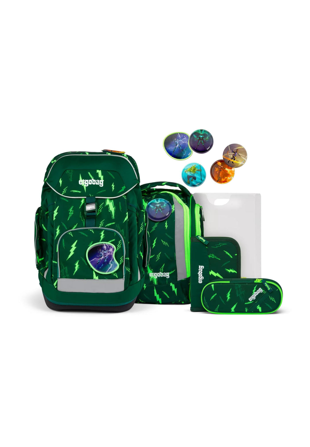 ergobag Maxi Set 6-teilig, ergonomischer Schulrucksack, Schulranzen, Vorgänger-Kollektion, Grundschu