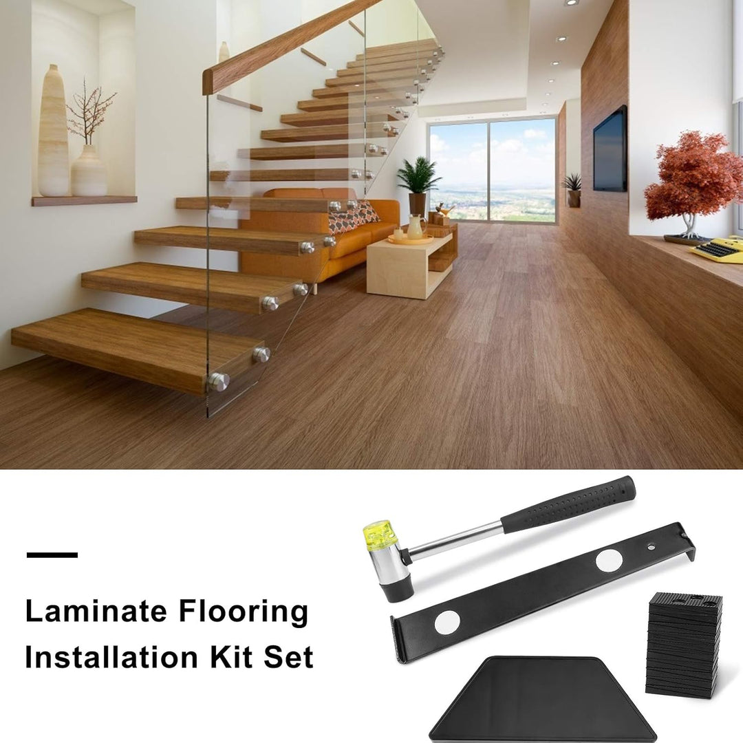 Laminat Holzfussboden Installations Set Verlegeset für Laminatfussböden mit 20 Abstandhaltern Schlag