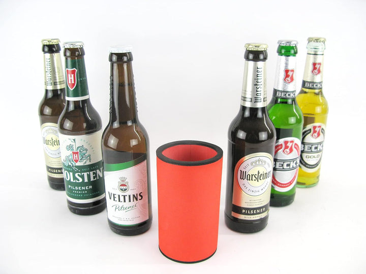 6X Rote Getränkekühler - Bierkühler - Flaschenkühler für Langen 0,33L Bierflaschen aus bestem 5-6mm