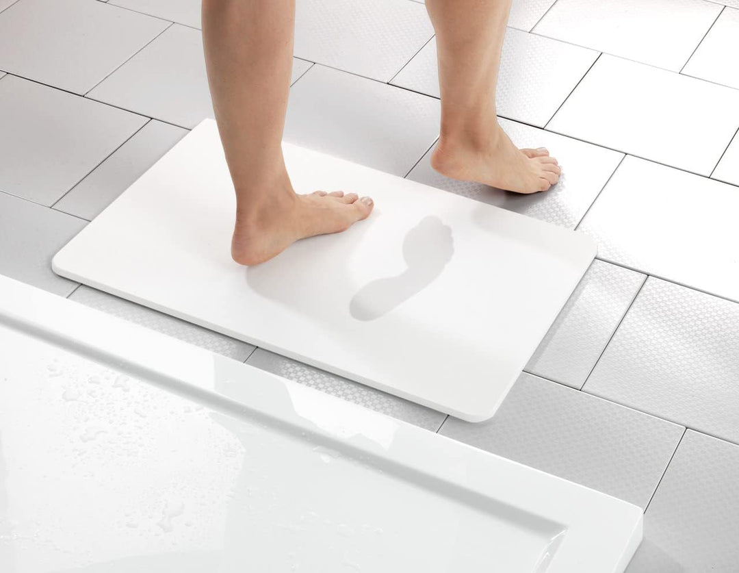 WENKO Badezimmervorlage Mod. Simi aus Kieselgur, hygienische Saunamatte rutschfest, natürlich und la