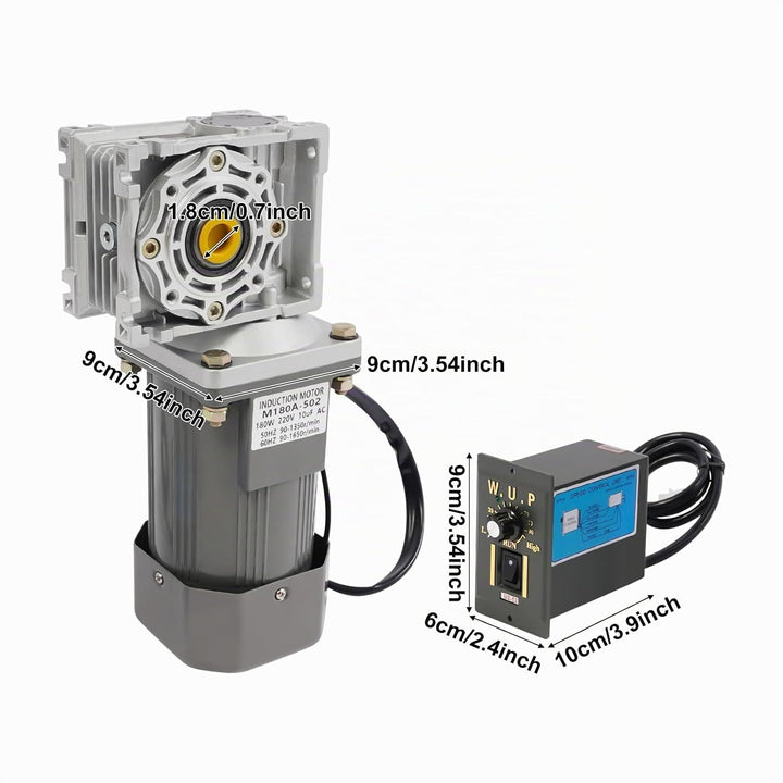 Getriebemotor 220V &amp; 180W Schneckengetriebemotor mit Drehzahlregler - Schneckengetriebe Motor Einste