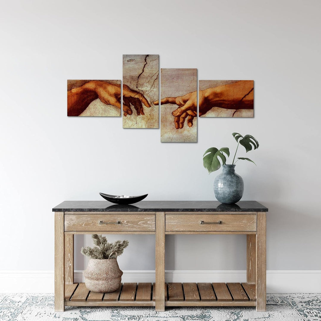 Runa Art Bild Modern Creation of Adam Michelangelo - Made in Germany - Wandbilder Hände Erschaffung