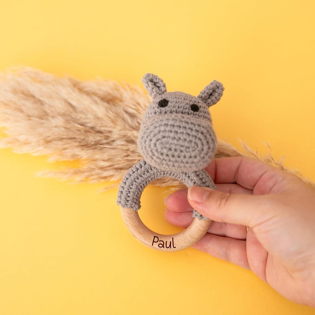 Bärenfreunde® - Personalisierter Beissring Baby - Niedlicher Greifling für Baby&
