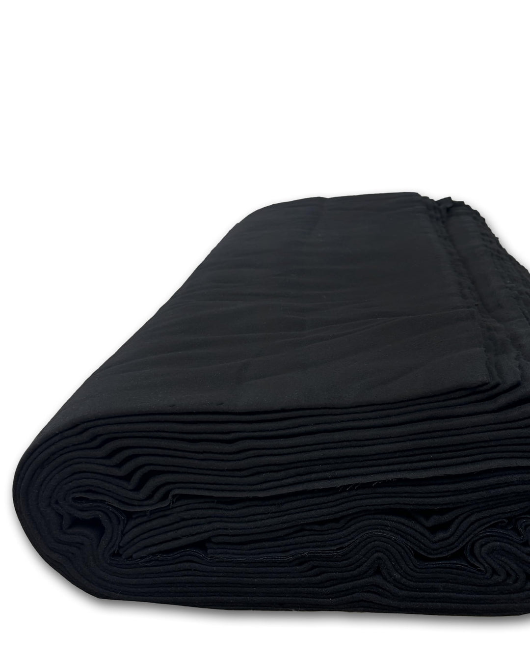 Bühnenmolton Stoff Meterware, schwarz, 100% Baumwolle, 300 cm breit, Gewicht 300 g/m2, schwer entfla