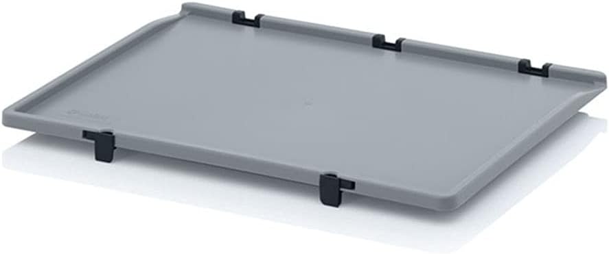 Eurobehälter + Scharnierdeckel ED 64/27 HG Auer, grau, 56l Kunststoffbox 60x40x28,5cm Handgriffe ges