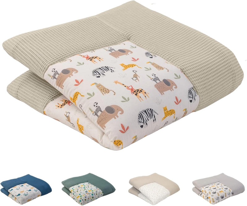 ULLENBOOM ® Baby Krabbeldecke 120x120 cm gepolstert - Sand-Savanne (Made in EU) - Krabbeldecke für B