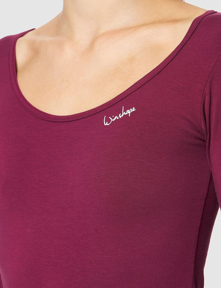 Winshape Damen Zeitloses 3/4-Arm-A-Linien-Minikleid WK2 Street Style Sport Freizeit Minikleid, berry