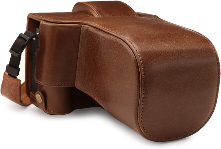 MegaGear Ever Ready MG1922 Kameratasche aus Echtleder, kompatibel mit Fujifilm X-T4 (XF16-80 mm), Br