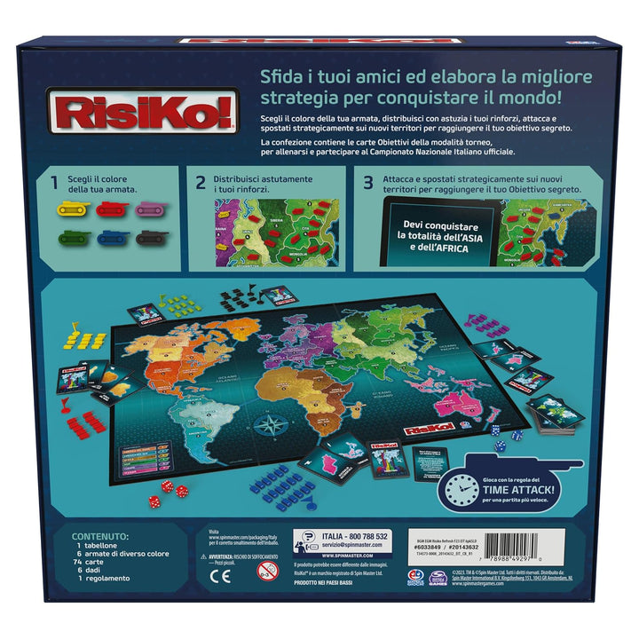 Editrice Spiele, Risiko, Boxspiele, Risico Classic Edition 2023, Gesellschaftsspiele und Strategie f