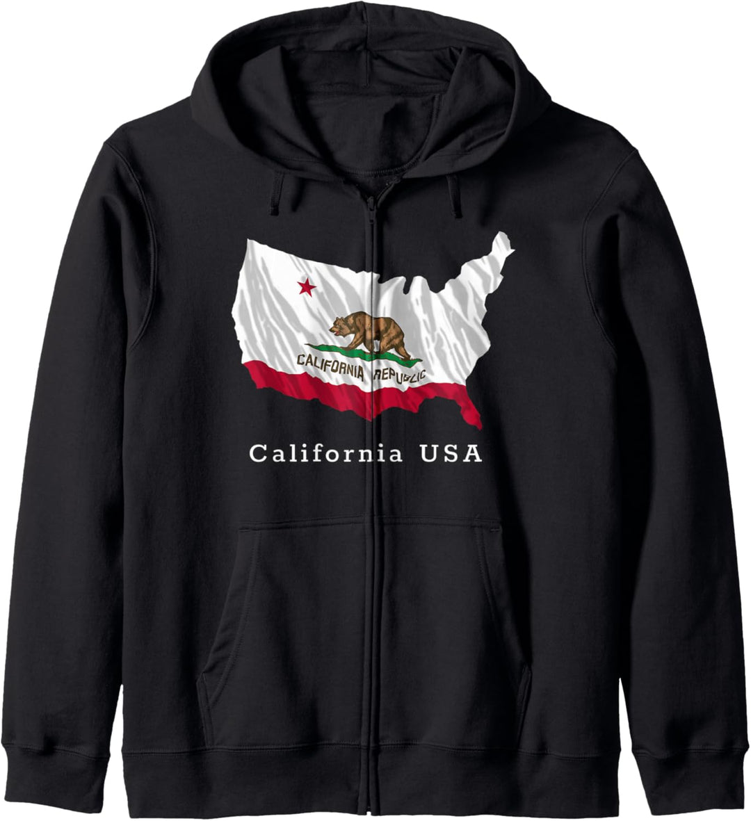 California Republic Flag USA Map Kapuzenjacke