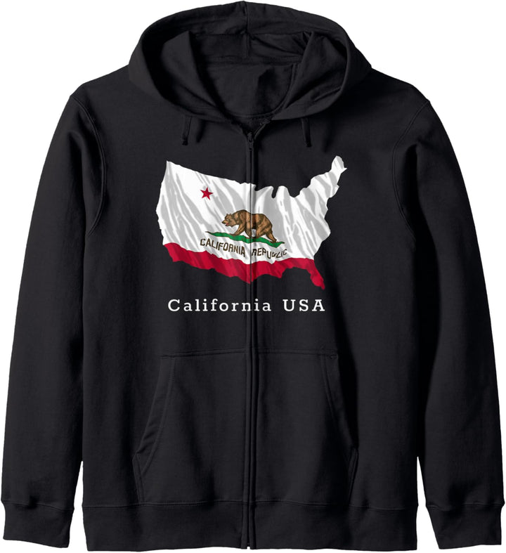 California Republic Flag USA Map Kapuzenjacke