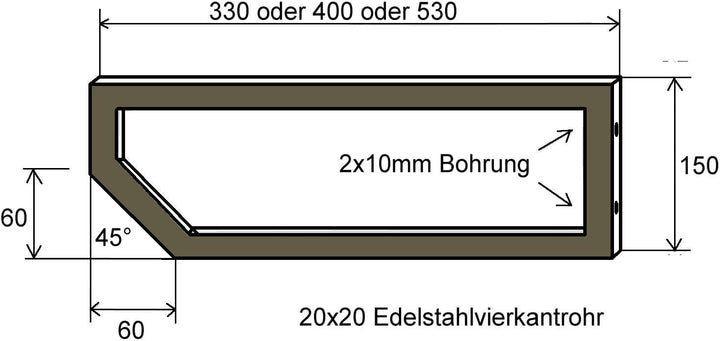 1 Set Halter für Waschtisch, Waschbecken, Handtuchhalter, Edelstahl, 53cm, auch andere Grössen erhäl