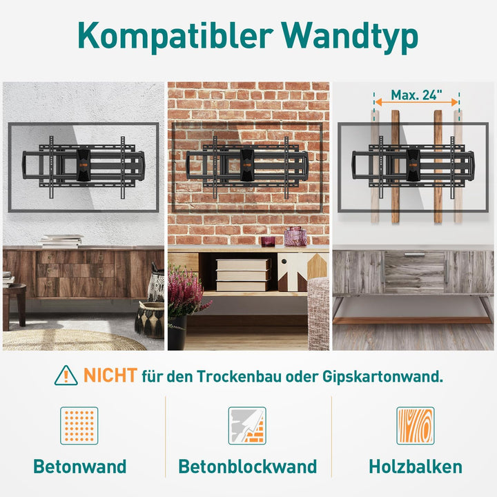 ELIVED TV Wandhalterung mit 1027mm Extra Langer Arm für die meisten 42-90 Zoll Fernseher bis 68KG, S