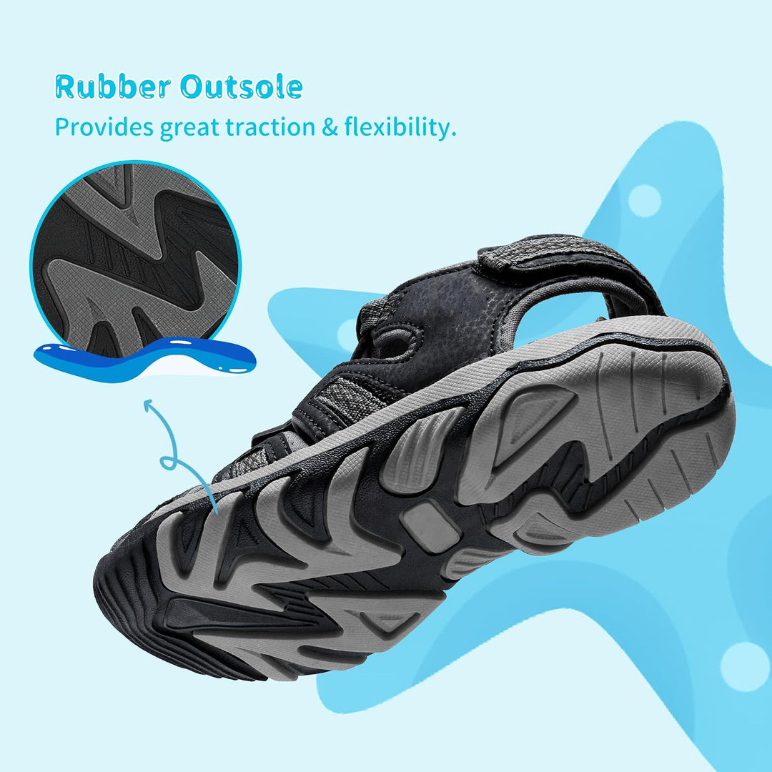 DREAM PAIRS Jungen Mädchen Sandalen Sommer Geschlossene Sport Turnschuhe Klettverschluss Sportliche