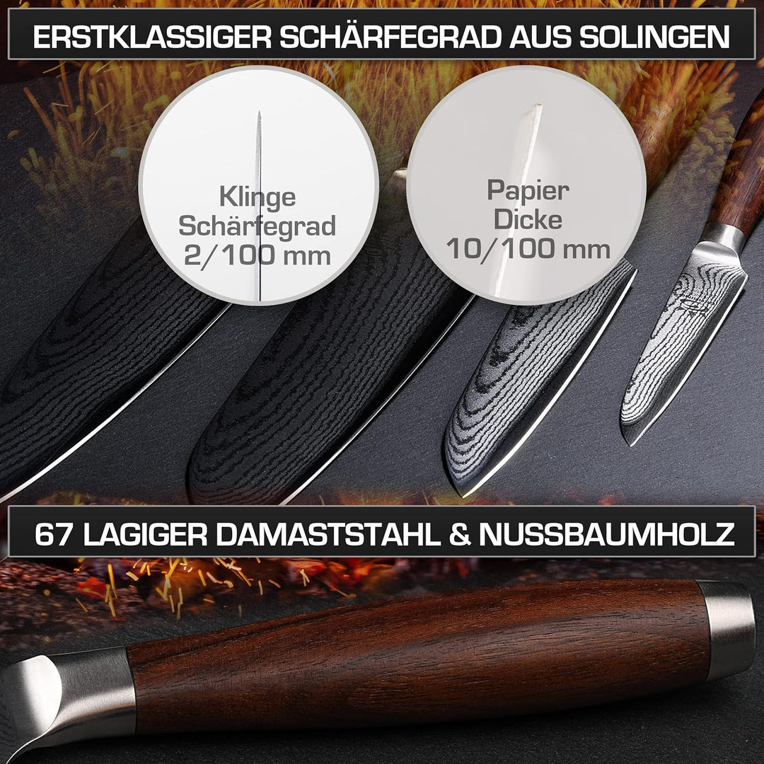 SOLINGEN PREMIUM MYII | Küchenmesser - Messerset, 3-tlg. | Made in Germany, eisgehärtete & scharfe P