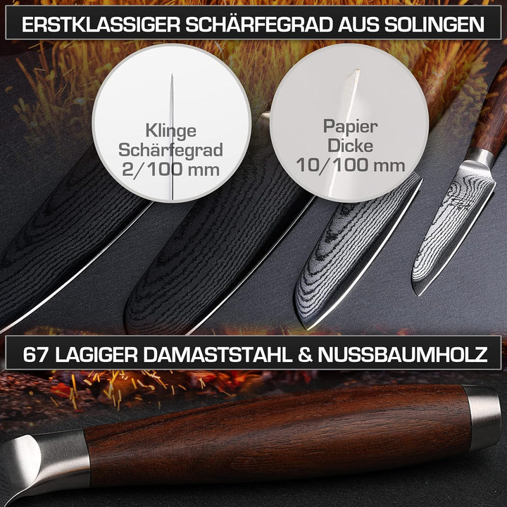 SOLINGEN PREMIUM MYII | Küchenmesser - Messerset, 3-tlg. | Made in Germany, eisgehärtete & scharfe P
