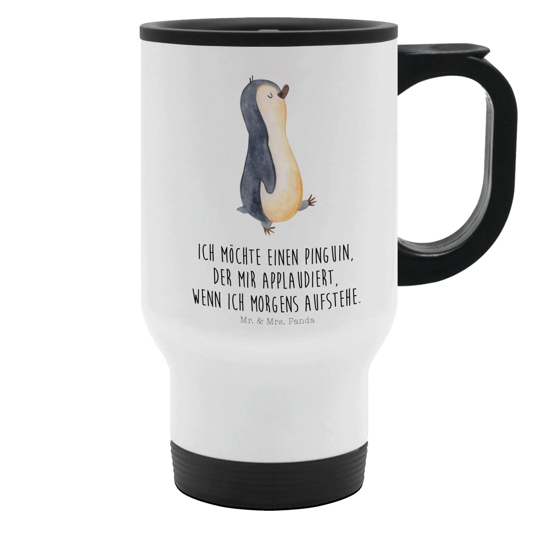Mr. &amp; Mrs. Panda Thermobecher Pinguin marschierend - Geschenk, Kaffeetasse zum Mitnehmen, Frühaufste