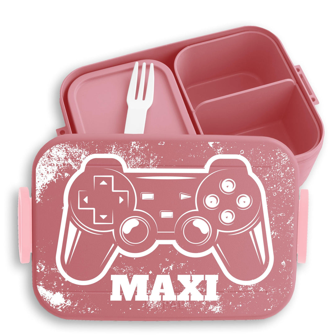 Shirtracer Mepal Lunchbox Kinder personalisiert Gaming Controller Name 6 Rosa, 6 Rosa