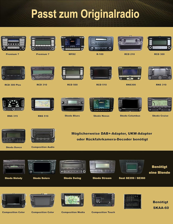 M.I.C. AV8V7LITE Android 12 Autoradio mit navi Ersatz für VW Golf t5 touran Passat Skoda Octavia SEA