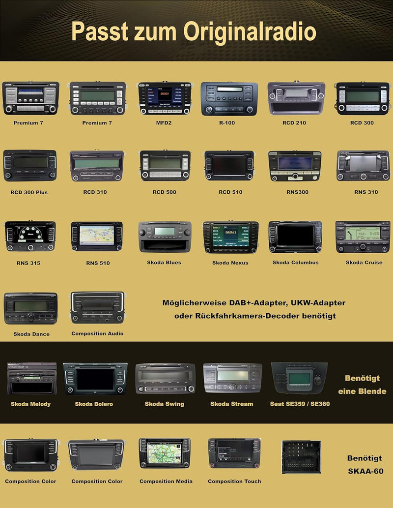 M.I.C. AV8V7LITE Android 12 Autoradio mit navi Ersatz für VW Golf t5 touran Passat Skoda Octavia SEA