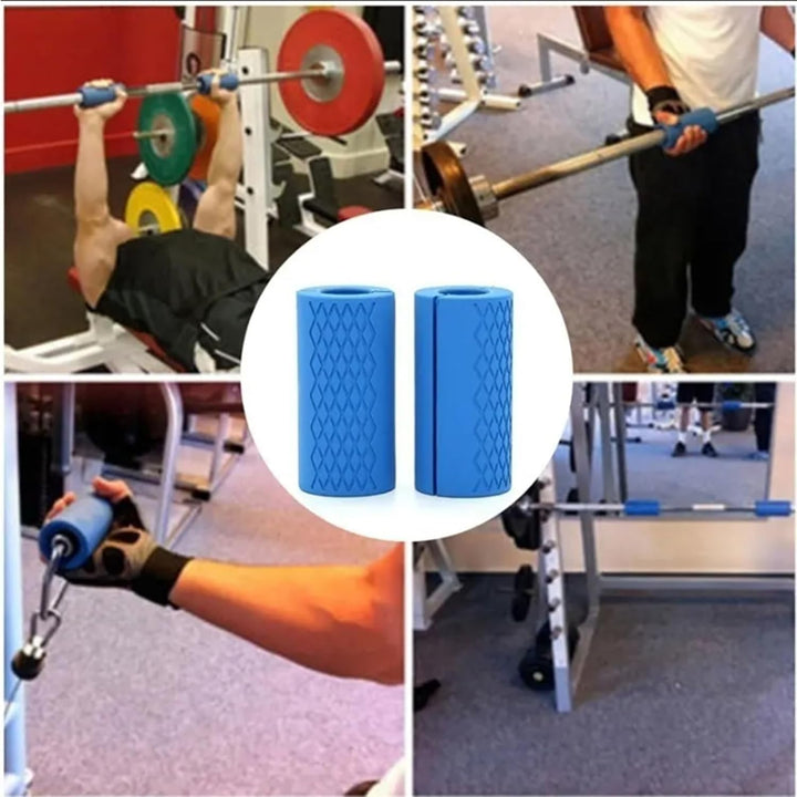 Hantelgriffe Silikon Grips für Langhantel und Hanteltraining - Barbell Griff Polster für Muskelaufba