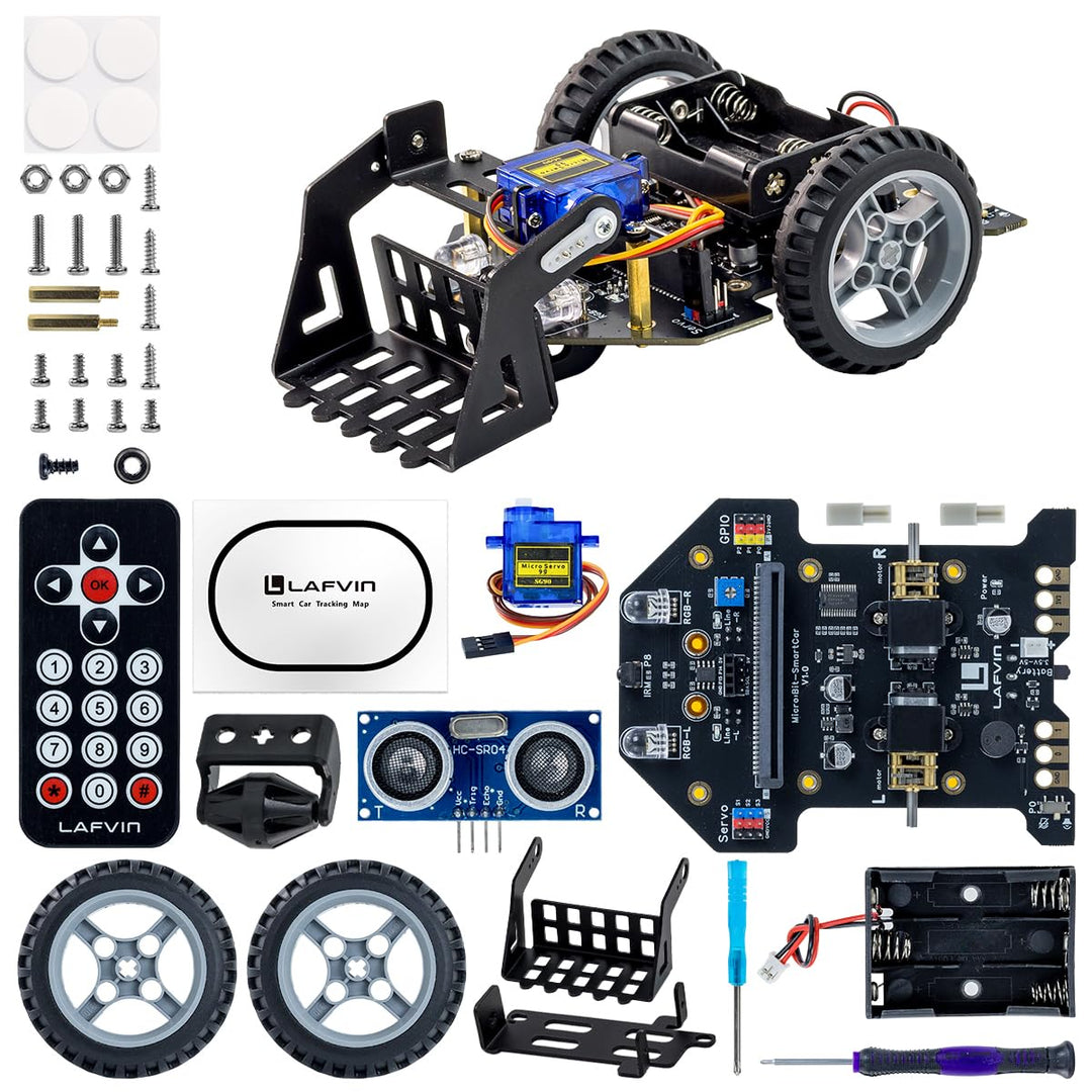 LAFVIN MicroBit Smart Robot Car für MakeCode und MicroPython, STEM-Lernroboter für Kinder und Anfäng