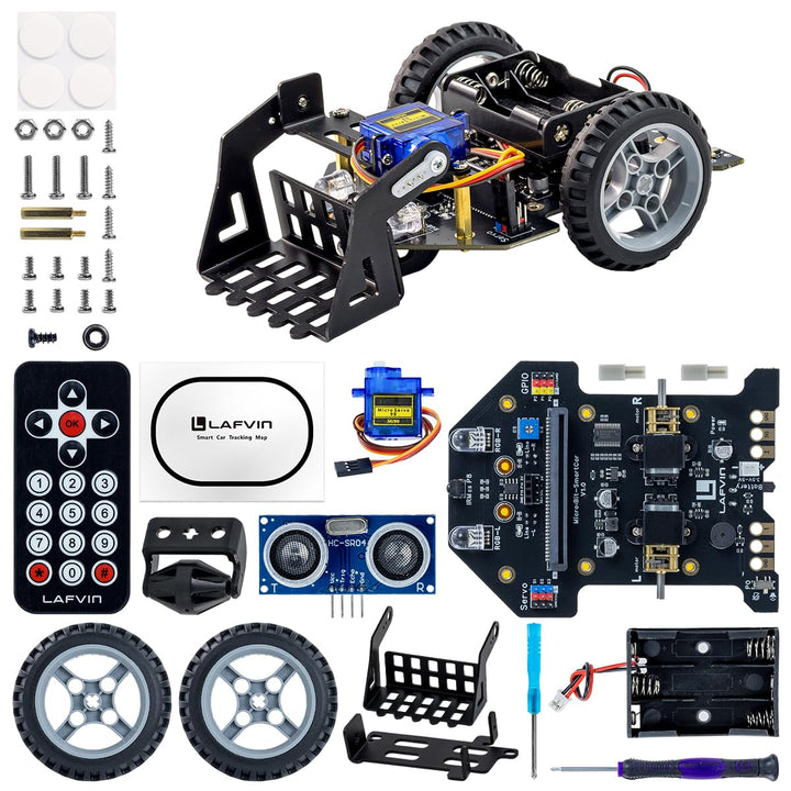 LAFVIN MicroBit Smart Robot Car für MakeCode und MicroPython, STEM-Lernroboter für Kinder und Anfäng