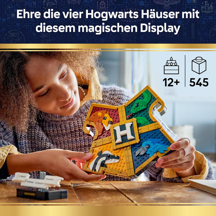 LEGO Harry Potter Hogwarts Hauswappen - Wanddeko 3D Modell mit Tieren - DIY Deko fürs Kinderzimmer -