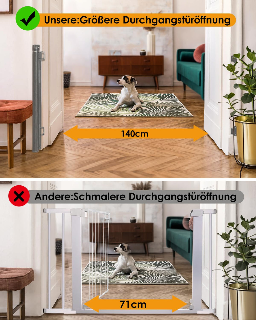 derimkcoa Treppenschutzgitter Ausziehbar für Babys, 0-140 cm Baby Absperrgitter Türschutzgitter Trep