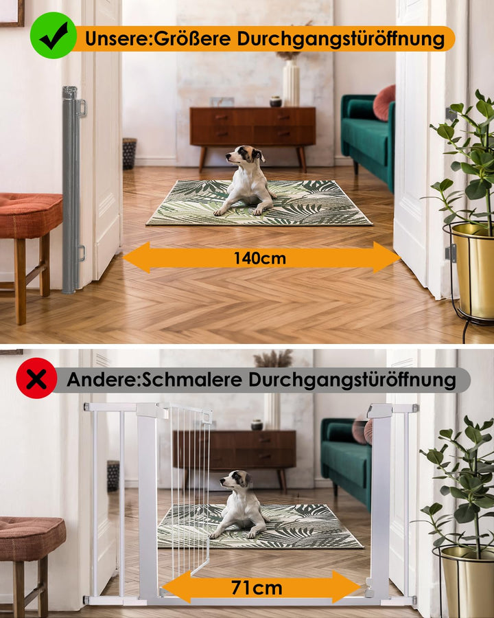 derimkcoa Treppenschutzgitter Ausziehbar für Babys, 0-300 cm Baby Absperrgitter Türschutzgitter Trep