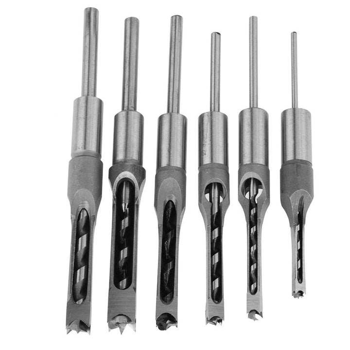 Quadratischer Loch-Bohrer, 6Pcs Lochsäge Schlangenbohrer Holzbearbeitung Werkzeug Holz-Bohrer für qu
