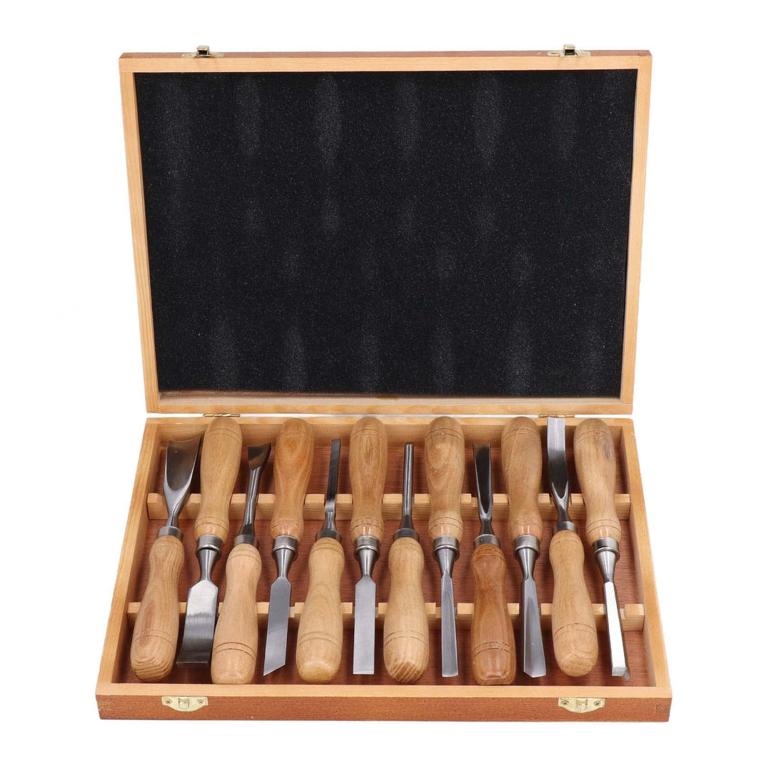 Holz Schnitzwerk Zeuge Set aus 12, CRV 60 Stahl Klingen Hochhärte Holz Bearbeitungs-Meissel-Set mit