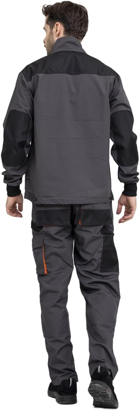 WORK IDEA Herren-Arbeitsjacke mit mehreren Taschen, strapazierfähigem Canvas 3XL Grau, 3XL Grau