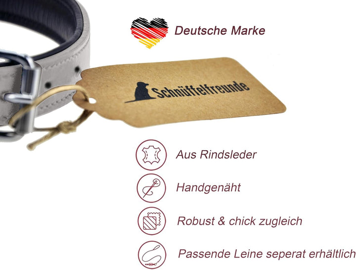 Schnüffelfreunde Halsband für Hunde aus Leder, Hundehalsband für den grossen, mittleren und kleinen