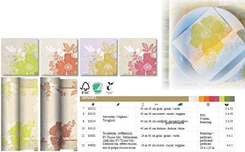 Papstar Tischläufer / Tischtuchrolle grün "Annabel" (1 Stück) aus der "Royal Collection", 24 x 0.4 m