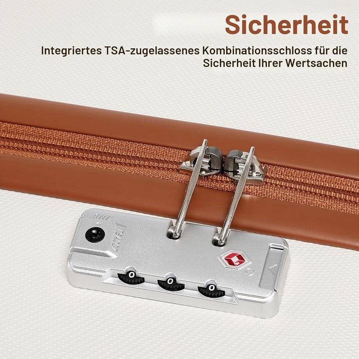 KONO Koffer Trolley Gross Hartschalenkoffer Reisekofferset Koffer Kofferset Gepäck Rollkoffer Schlos