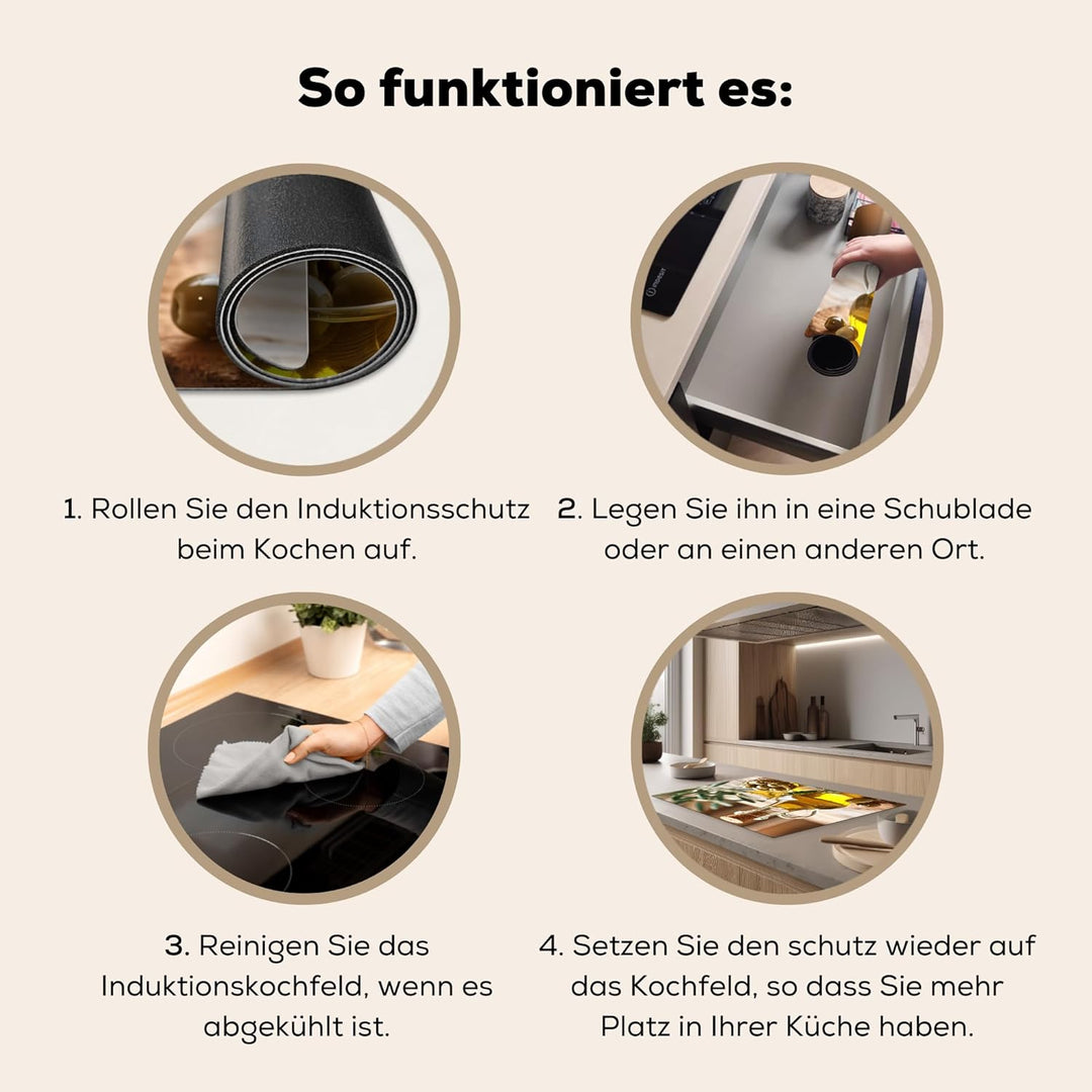 Herdabdeckplatte Einteilig Ceranfeld Abdeckplatte für Induktionsschutz Ceranfeldabdeckung Vinyl Herd