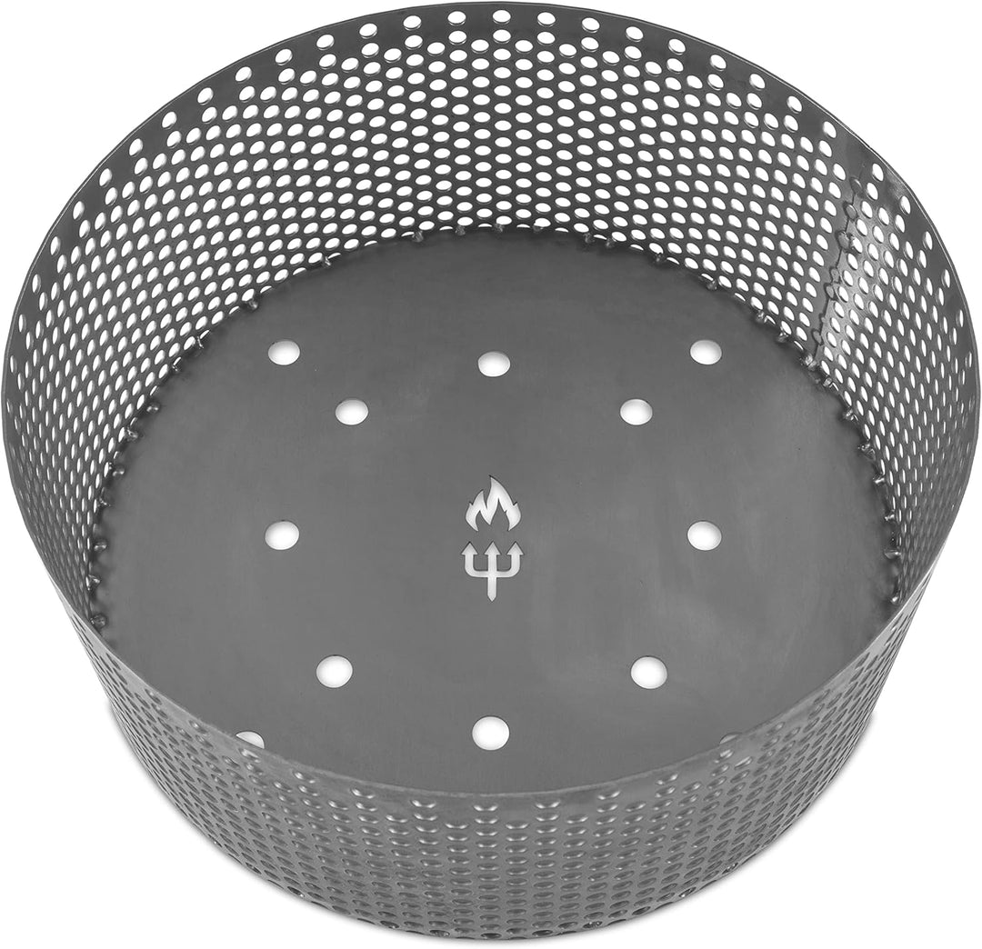 FireDeifi Grillplatte Feuerkorb | Feuerbox | Feuerstelle | Trommel | ⌀48 cm | Inklusive Ketten und H